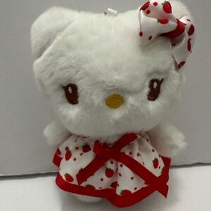 Hello Kitty Keychain. Plush Hello Kitty Keychain Red & White Dress and Bow